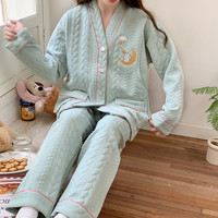 睡衣秋冬款孕期产妇喂奶空气棉月子服春秋季纯棉产后哺乳