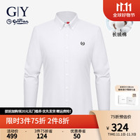 G|Y goldlion金利来gy衬衫男长袖春夏男士时尚休闲纯色舒适易打理免烫衬衣 白色 L