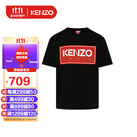 KENZO 凯卓 高田贤三（KENZO）男士 logo印花圆领棉质T恤 FC65TS4134SY 99A 黑色 M