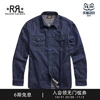 RRL 男装 靛蓝牛仔布工作衬衫RL90765