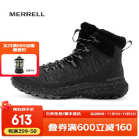 MERRELL 迈乐 经典雪地靴女BRAVADA高帮加绒保暖防水耐寒防滑耐磨冬靴J002506 J002504 黑 36