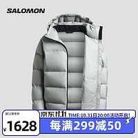 salomon 萨洛蒙 男款 户外运动休闲轻柔保暖耐候高领连帽羽绒服外套 OUTLIFE MID 铁灰色 C19997