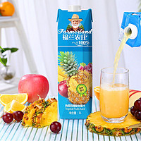 福兰农庄 希腊进口 100%果汁 热带风情水果复合果汁饮料 1L*4瓶