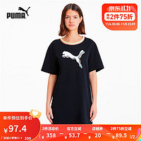 PUMA 彪马 官方 女子休闲短袖连衣裙CELEBRATION 585049 黑色-01 M(160/84A)