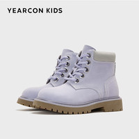 YEARCON 意尔康 童鞋儿童马丁靴冬女童大黄靴女童踢不烂高帮靴子 紫色 30内长19.7/适合脚长18.7