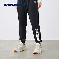 SKECHERS 斯凯奇 秋冬百搭运动裤男子简约l针织束脚加绒休闲长裤子