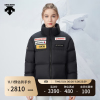DESCENTE 迪桑特 SKI STYLE系列 男女同款羽绒服 瑞士国家队运动短款冬季 BK-夜雾黑 L(175/96A)