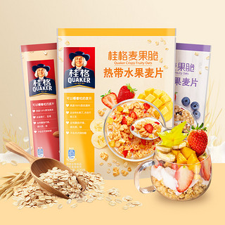 QUAKER 桂格 即食水果坚果麦片谷物麦果脆420*2早餐冲饮燕麦零食营养