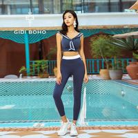 GIDI BOHO 极地薄荷 瑜伽服上衣女夏季高腰瑜伽裤时尚运动健身套装