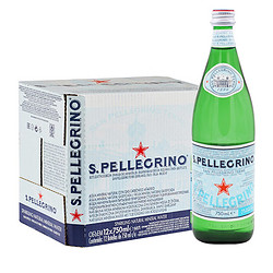 S.PELLEGRINO 圣培露 S.PELLECRINO） 气泡水充气天然矿泉水 意大利进口含气饮用天然水 750ml*12瓶玻璃瓶