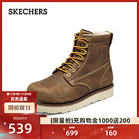 SKECHERS 斯凯奇 男鞋绑带工作靴大黄靴经典耐脏马丁靴柔软休闲鞋