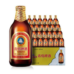 TSINGTAO 青岛啤酒 高端小棕金质296ml*24瓶整箱香醇顺滑上海松江产正品