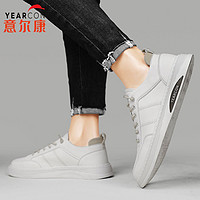 YEARCON 意尔康 男鞋2023春季新款时尚休闲小皮鞋男士潮流百搭一脚蹬小白鞋