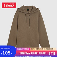 班尼路（Baleno）卫衣男太空棉连帽套头上衣时尚潮流休闲外套 松露-0K52 M