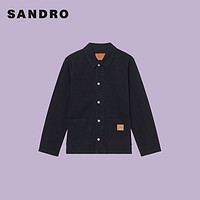 Sandro 男装经典简约休闲纯色牛仔上衣外套SHPBL00615 深蓝色 L