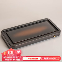 瓷牌茗茶具竹制长方形茶盘现代简约茶托盘家用排水式小型干泡盘 渐变色《沐风》干泡茶盘