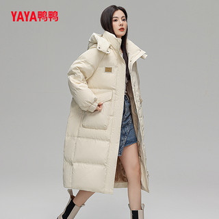 YAYA 鸭鸭羽绒服 女款2023年冬季新品长款连帽时尚休闲保暖外套C