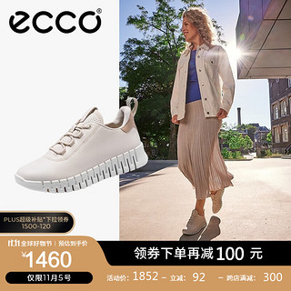 ecco 爱步 女鞋 2023年新款时尚运动鞋简约软底休闲鞋 灵动系列218203 石灰色/裸色21820360720 37