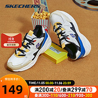 斯凯奇（Skechers）女鞋 运动鞋舒适透气时尚潮流休闲鞋复古厚底熊猫鞋 白色/多彩色/晒图返5 7/37/240