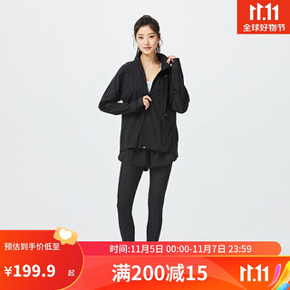 DECATHLON 迪卡侬 运动外套立领连帽卫衣跑步休闲夹克FICW经典黑40/M-2706780