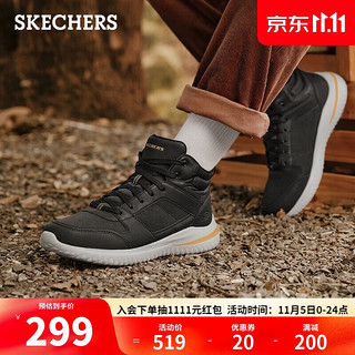 SKECHERS 斯凯奇 休闲商务鞋男士高帮鞋运动靴子894262 黑色BLK 41