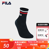 FILA 斐乐 官方男袜中腰袜2023秋新款简约运动袜休闲袜舒适中筒袜 传奇蓝-NV XS