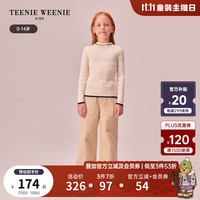 TEENIE WEENIE Kids小熊童装女童宝宝半高领打底衫毛衣 象牙白 130cm