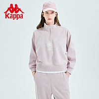 Kappa 卡帕 串标套头衫2023新款女春短款运动卫衣半拉链立领外套