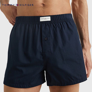 TOMMY HILFIGER 23男装三条装纯棉舒适透气松紧腰四角裤平角内裤UM0UM02847 天蓝色/深蓝色/蓝色条纹0XT M