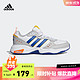 adidas 阿迪达斯 官方轻运动STRUTTER男女实用舒适休闲复古老爹鞋 白色/灰色/皇家蓝/金色 37(230mm)