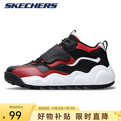 SKECHERS 斯凯奇 女鞋老爹鞋厚底增高休闲运动熊猫鞋88888206 黑色/红色 6/36