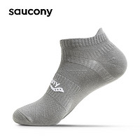 saucony 索康尼 男女款透气运动袜舒适跑步短袜浅灰色L