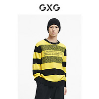 GXG 男装21年冬季商场同款重塑系列黑黄低领毛衫 黑黄条 170/M