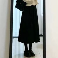 BTTKDL秋装女装一整套连衣裙套装女春秋季韩剧两件装长裙子 黑色百搭伞裙 M 