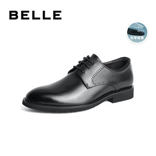 BeLLE 百丽 正装皮鞋男2023内增高婚鞋牛皮商务鞋A1095AM3 黑色（常规） 42