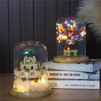 WISE HAWK 智鹰 男女孩子创意拼装启智气球屋儿童发光礼物积木 天空城堡1204颗粒