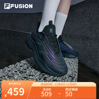 FILAFILA FUSION斐乐潮牌RAY II女鞋潮流运动鞋轻便回弹跑步鞋 黑-BK 36