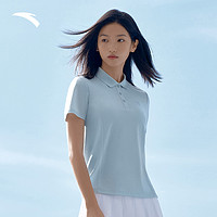 ANTA安踏正肩速干polo衫丨短袖女透气季休闲针织运动上衣