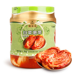 富爸爸 白菜泡菜1300g/瓶 颗状未切 韩式辣白菜泡菜