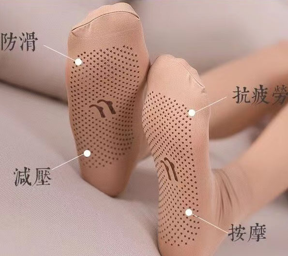 春秋季按摩点胶防滑中厚防勾短丝袜松口袜钢丝女袜耐磨天鹅绒短袜