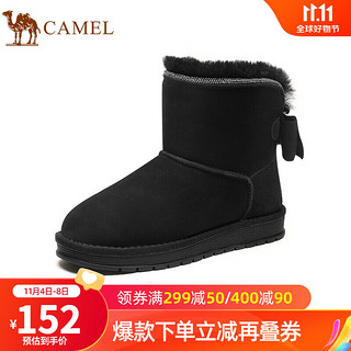 CAMEL 骆驼 女鞋新款冬季加绒雪地靴女毛毛鞋平底保暖短靴