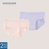 Schiesser舒雅女士内裤80S莫代尔Becover必雅中腰平角裤【2条装】E0/20086T 浅粉+浅紫 XXL