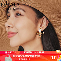 翡拉拉（fellala）原创桂语法式复古气质优雅花朵耳环女小众高级耳饰 桂语耳环