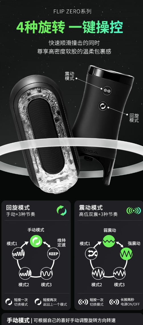 TENGA FLIP ZERO系列 TFZ-103R 电动飞机杯(旋转+震动+夹吸)