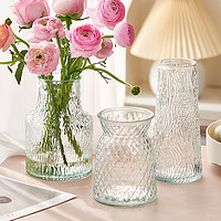 INS 风玻璃花瓶透明水养玫瑰富贵竹客厅餐桌插花瓶摆件