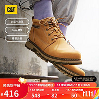 CAT 卡特彼勒 卡特大黄靴工装鞋马丁靴男鞋舒适牛皮防滑户外休闲工作靴 黄色