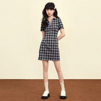 polo领修身连衣裙秋冬女2023女装美式学院风裙子
