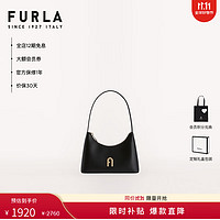 移动端、京东百亿补贴：FURLA 芙拉 DIAMANTE牛皮迷你女士时尚便携单肩钻石包 黑色