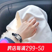 卡西欧手表女小方表 简约韩范ins方形女表LTP-V007L-9E LTP-V007L-7E1 简约表盘黑带