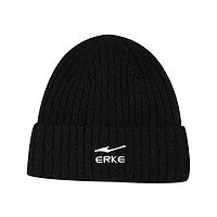 ERKE 鸿星尔克 帽子情侣纯色毛线帽 立体刺绣保暖防寒女士针织帽秋冬季